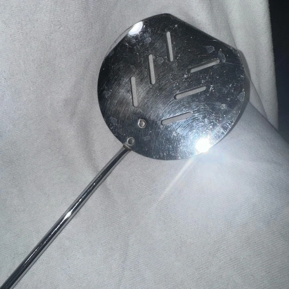 Vintage BBQ Grill‎ Spatula w/ Green Plastic Handle, Chromium Plated 16